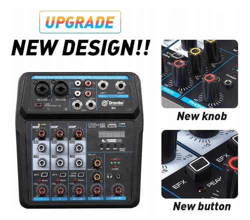 \/ Consola Protable Mini Mixer Audio Dj Con Tarjeta De