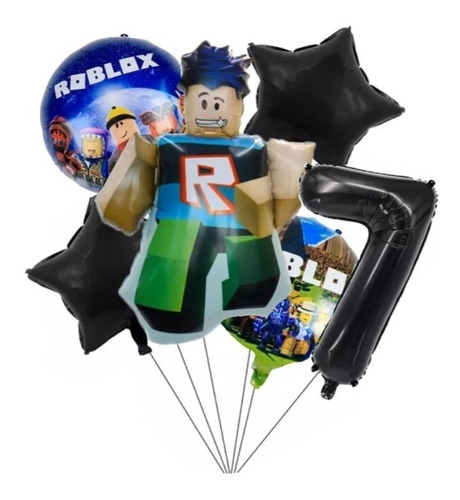 Set 6 Globos Roblox Con Número 7