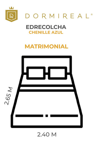 Edrecolcha Chenille Azul Matrimonial Dormireal
