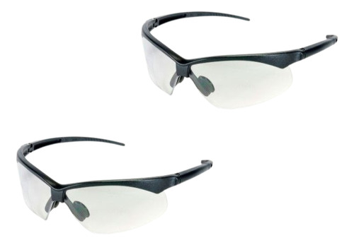 Kit 2 Óculos Proteção Epi Ciclista De Segurança Esportivo Cor da lente Incolor