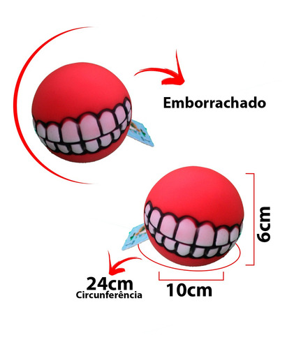 Brinquedo Pet - Bola Com Sorriso De Borracha Cor:rosa