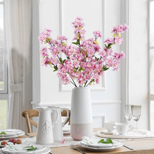3 Ramas De Flores De Cerezo Para Jarrón Con Tallos Largos Fl