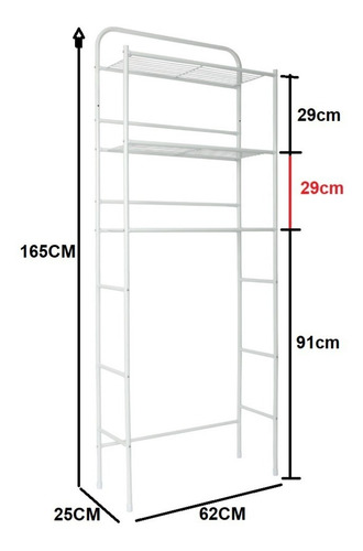 Mueble Sobre Inodoro Acero Blanco 3 Repisa Estante - Naffull