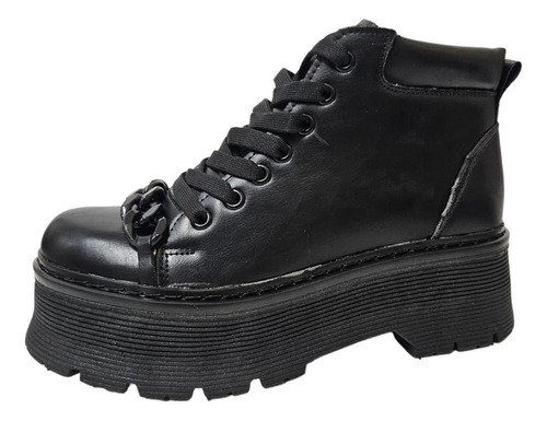 Borcego Bota Tamagiu Negro Mujer Moda Invierno Cuero Veggie 