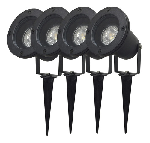 Pack X4 Estaca Jabalina Led Dicro 7w Aluminio Ip65 Apto Ext