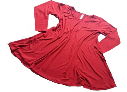 Imagen 2 de 10 de Remera Acampanada Manga Larga Modal Con Lycra