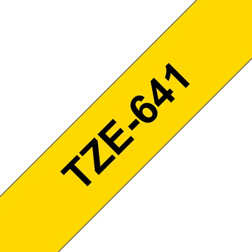 Cinta Brother Tze641 Negro Sobre Amarillo 18mm X 8mts