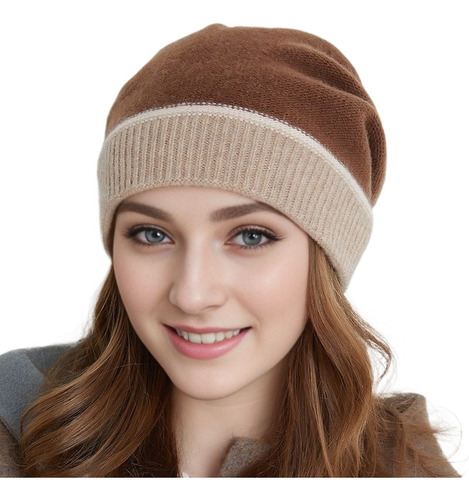 Gorro Punto Sin Ala Ancha Cachemir Perezoso Para Mujer