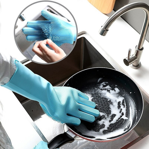 Guantes Premium Silicona Lava Plato Detergente Cocina Baño Surtidos