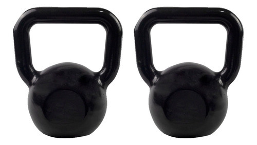 Kit Kettlebell Emborrachados 6kg 8kg Treine Em Casa Cor Preto