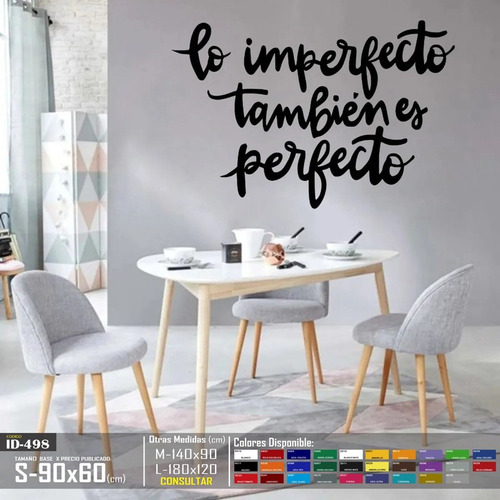 Vinilos Decorativos Frase Lo Imperfecto Para Cuarto