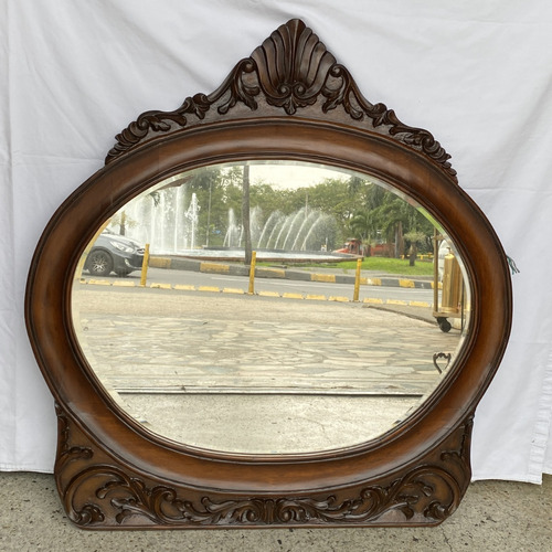 Espejo Ovalado Marco Madera Cedro