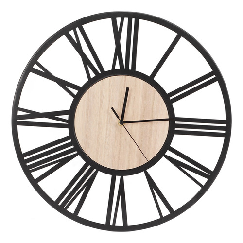 Reloj De Pared Con Diseño Único De Vetas De Madera, Circular