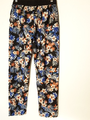 Imagen 9 de 10 de Pantalon Recto Floreado Tipo Playero Con Elástico, Talla S