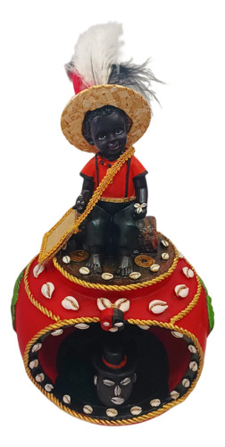 Orisha Elegua Con Su Casita 28cm Y Eleggua Caminero 