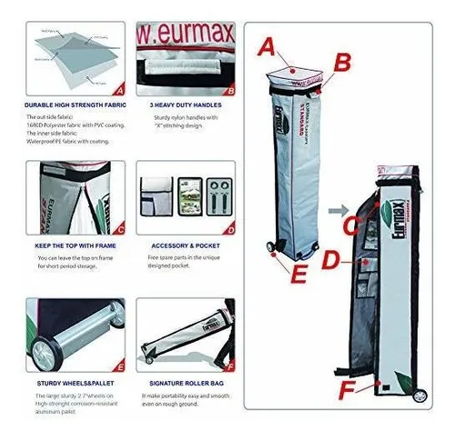 Carpa Desplegable Eurmax De 5 X 5 Ez, Toldo Instantáneo Para