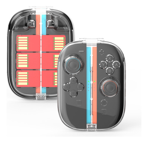 Caja Joy-con Switch 2 Transparente Con 6 Ranuras Juegos