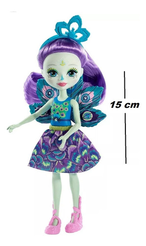 Muñeca Enchantimals Patter Peacock & Flap Mascota Mattel