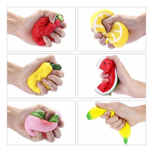 Nc Lote 6 Squichies Squishy Jumbo Fresa, Panda, Durazno