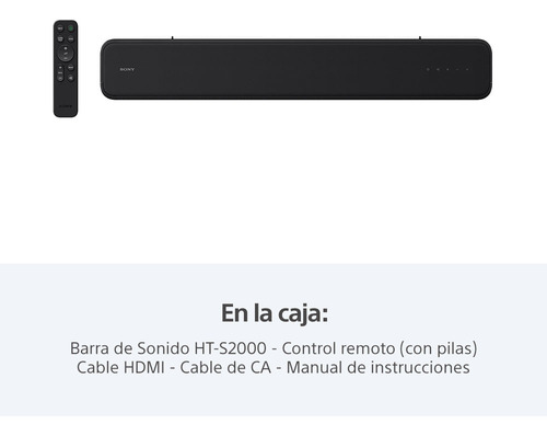 Barra De Sonido De 3.1 Canales Dolby Atmos Ht-s2000 Sony
