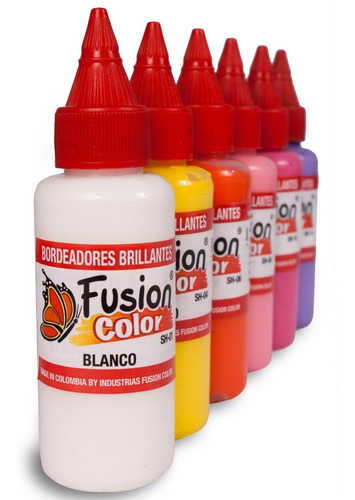 12 Bordeadores Brillantes X 60 Cc Fusion Color 