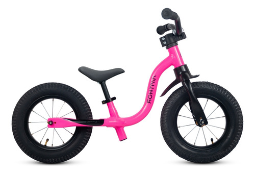 Bicicleta Balance Infantil Nathor Aro 12 Raiada 2 Rosa