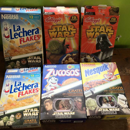 Lote Cajas De Cereal Star Wars Episodios 2 Y 3 Nestlé