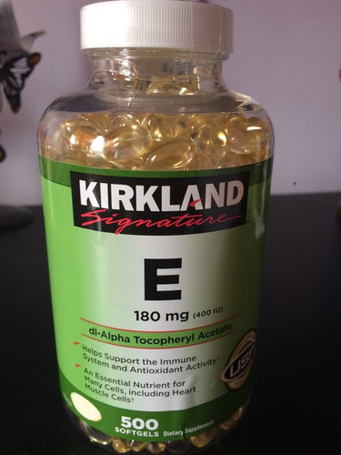 Vitamina E 500 Cápsulas Marca Kirkland, 100% Americano