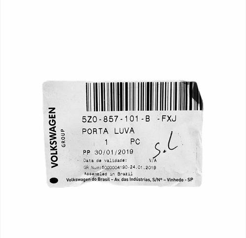 Caixa Porta Luvas S/ Tampa Fox 14/16 5z0857101bfxj