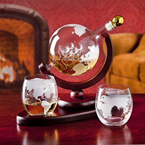 Juego De Jarra De Whisky Con 2 Vasos De Whisky De Globo Grab