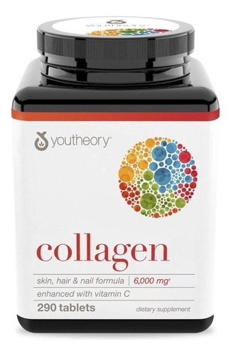 Colageno Hydrolizado + Vita C, 6000mg  Youtheory Usa ,