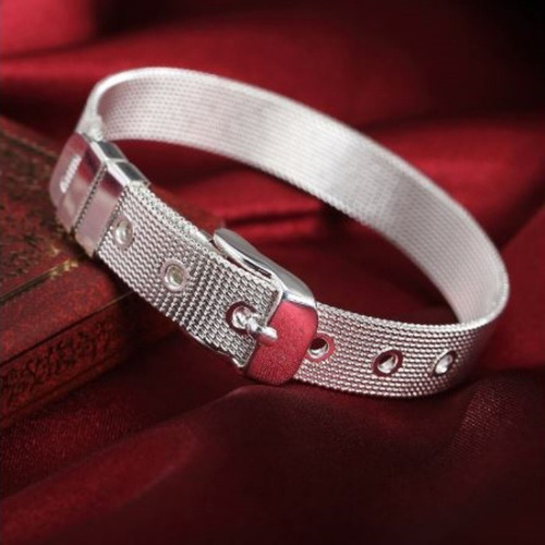 Pulseira Bracelete Fivela Banhado Prata Super Revolucionaria Comprimento 20 Cm Cor Prateado Diâmetro 628 Cm