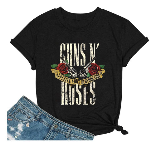 Playera Clásico De Guns N' Roses, Camiseta Diseño Rockero