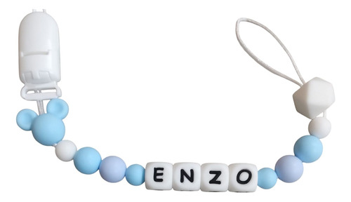 Portachupetes Personalizados De Silicona Mickey Celeste