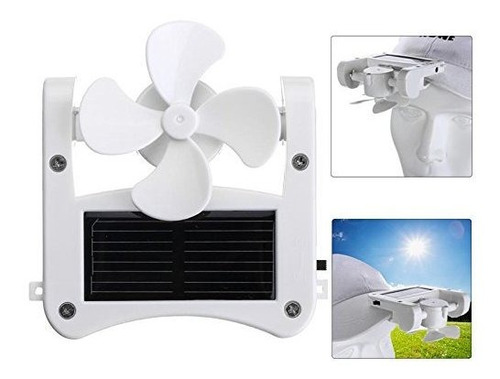 Mini Ventilador Solar Usb Clip Tapa Portatil Panel Para