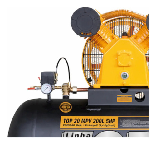 Compressor De Ar 20 Pés 5hp 200l Top Mpv Chiaperini Trif.