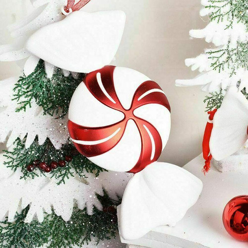 Decoración De Caramelo De Navidad, 32 Cm, Color Rojo Y