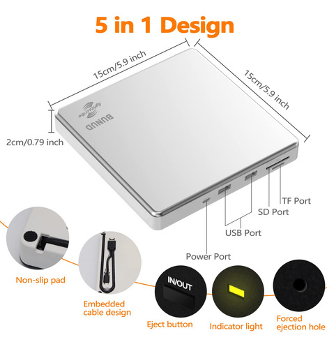 External Cd/dvd Drive Bunud Lightscribe For Laptop Mac Windo