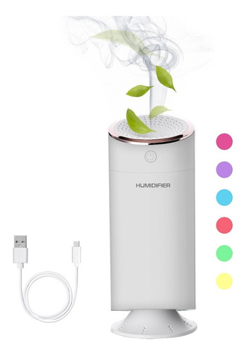 Humidificador Phantom Difusor De Aromas Luz Led Usb 300ml Color Blanco