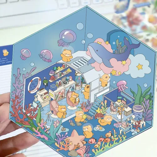 yui*　804545 サイドアクリル Adesivos De Desenho Animado 3d Ocean Mini Scene Ji Yun | MercadoLivre