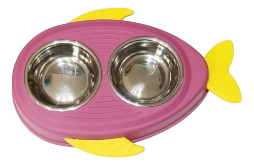 Comedero Bebedero Para Gatos Perros Platos Acero Inoxidable