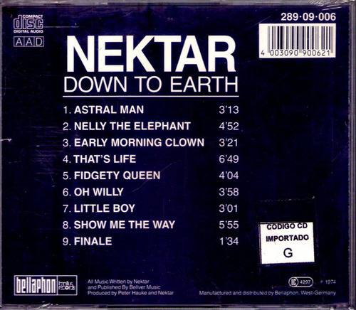 Nektar - Down To Earth - Cd