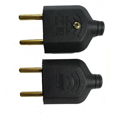 Plug Pino Macho Reto 2 Polos-latão Maciço-10a  - 50 Peças