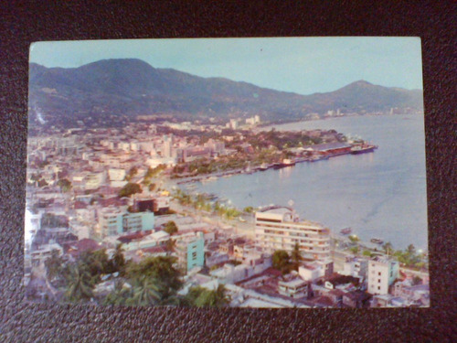 Atardecer Bahia Acapulco  Tarjeta Postal Mexico Playas 1965