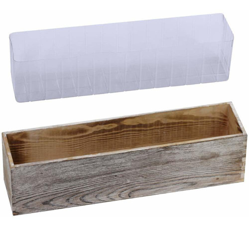 1 Maceta Decorativa Rectangular De Madera Color Blanco Desla