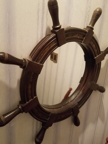 Espejo Tipo Timón De Madera! (Usado)