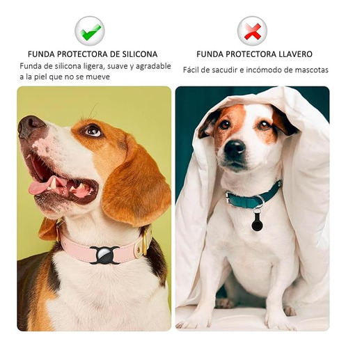 4pcs Funda Para Airtag Apple Para Collar De Perro Rojo 4pcs