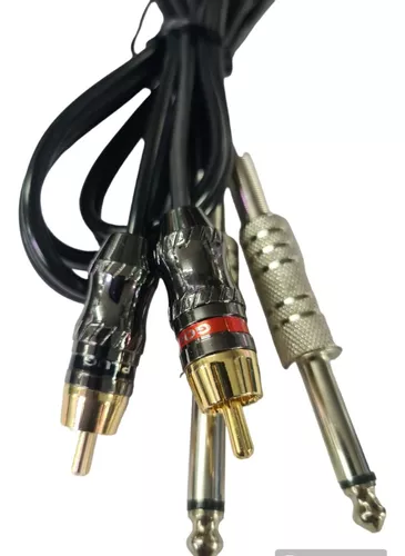 Adaptador De Audio 2 Rca A Plug Jack 6.3