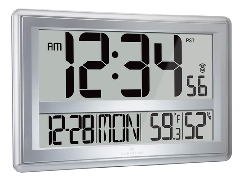 Reloj Pared Jumbo Atomic Marathon Temperatura Humedad