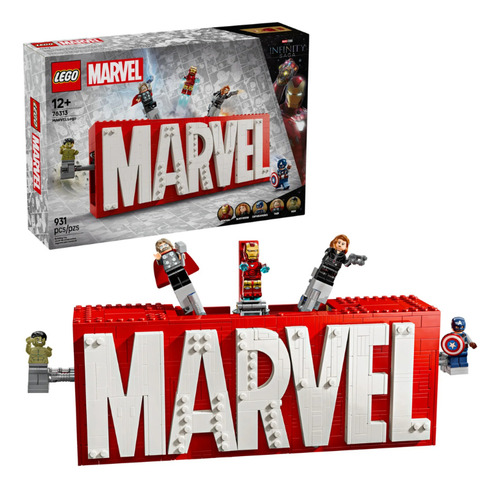 Lego Marvel Logo E Minifiguras Dos Vingadores 931 Pçs 76313